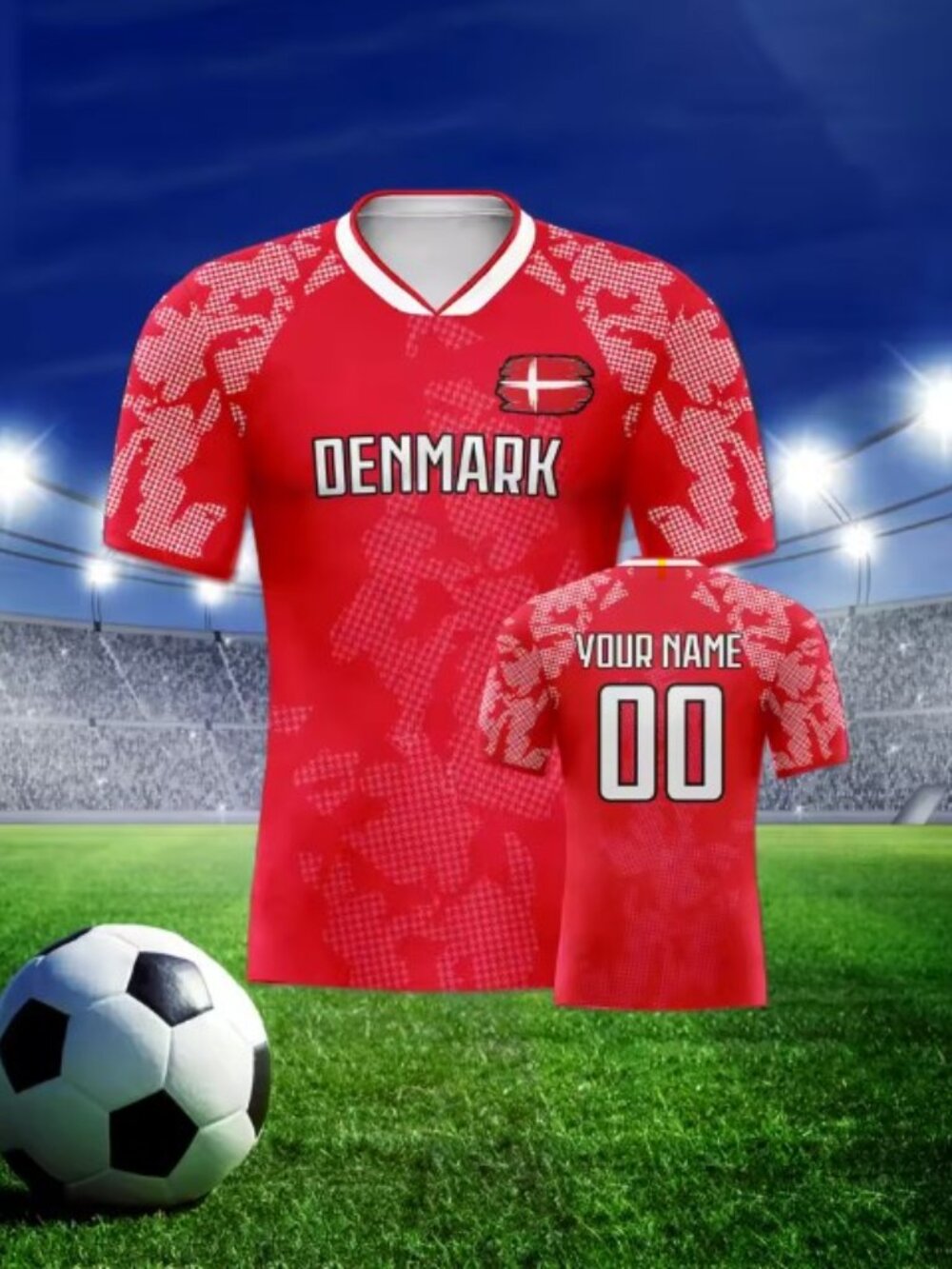 Denmark Soccer Jersey - Red/White Team Style Football Shirt